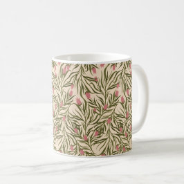 Stylized pink bell-shaped floral pattern koffiemok