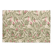 Stylized pink bell-shaped floral pattern kussensloop (Achterkant-Links)