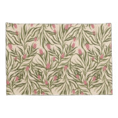 Stylized pink bell-shaped floral pattern kussensloop (Achterkant-Rechts)