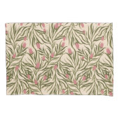 Stylized pink bell-shaped floral pattern kussensloop (Voorkant-Links)