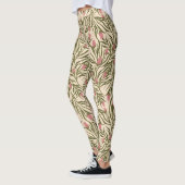 Stylized pink bell-shaped floral pattern leggings (Links)