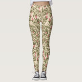 Stylized pink bell-shaped floral pattern leggings (Voorkant)