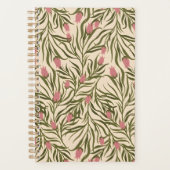 Stylized pink bell-shaped floral pattern planner (Voorkant)