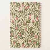 Stylized pink bell-shaped floral pattern planner (Achterkant)