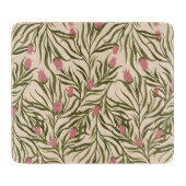 Stylized pink bell-shaped floral pattern snijplank (Voorkant)