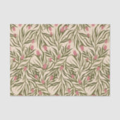 Stylized pink bell-shaped floral pattern tissuepapier (Voorkant)