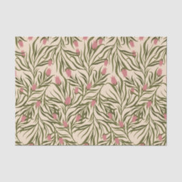 Stylized pink bell-shaped floral pattern tissuepapier