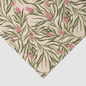 Stylized pink bell-shaped floral pattern tissuepapier (Detail)