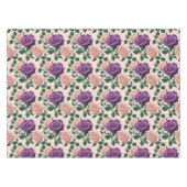 Stylized Purple Roses With Green Accents Tafelkleed (Voorkant (Horizontaal))
