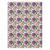 Stylized Purple Roses With Green Accents Tafelkleed (Voorkant)