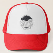 Stylized Rain Cloud with Falling Rain and Puddle Trucker Pet (Voorkant)
