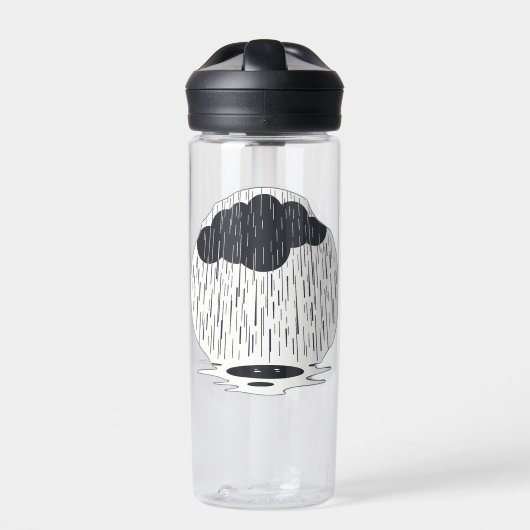 Stylized Rain Cloud with Falling Rain and Puddle Waterfles (Voorkant)