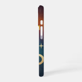 Stylized Retro Moon Design iPhone 16 Hoesje (Linkerkant)