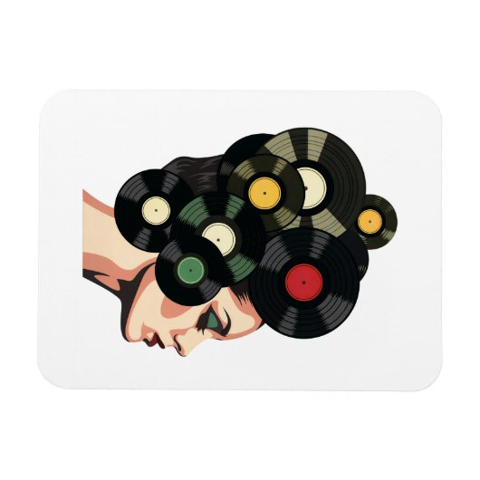 Stylized Retro Vinyl Record Poster Art Magneet (Horizontaal)