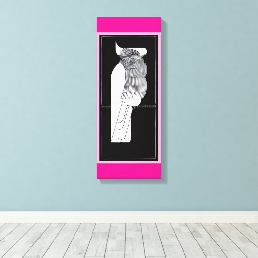 Stylized Rose-Breasted Cockatoo Pink Canvas Print (Insitu (Houten vloer))
