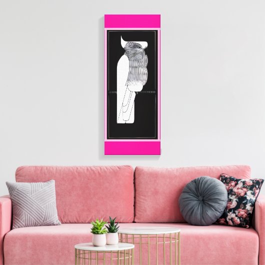 Stylized Rose-Breasted Cockatoo Pink Canvas Print (Insitu (Woonkamer))