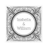 Stylized Scrollwork Couple Self-Inking Stamp Zelfinktende Stempel (Design)