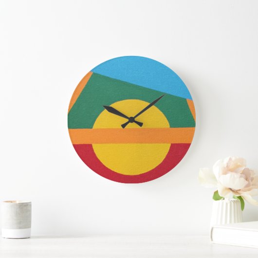 Stylized Setting Sun Large Clock Grote Klok (Huis)