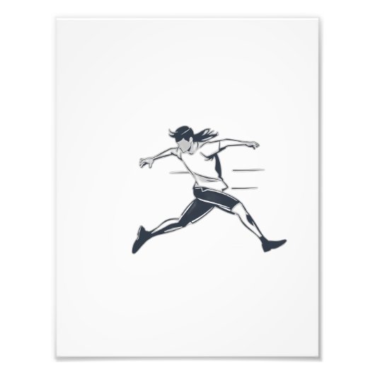 Stylized Silhouette of a Person Running Fast Foto Afdruk (Voorkant)