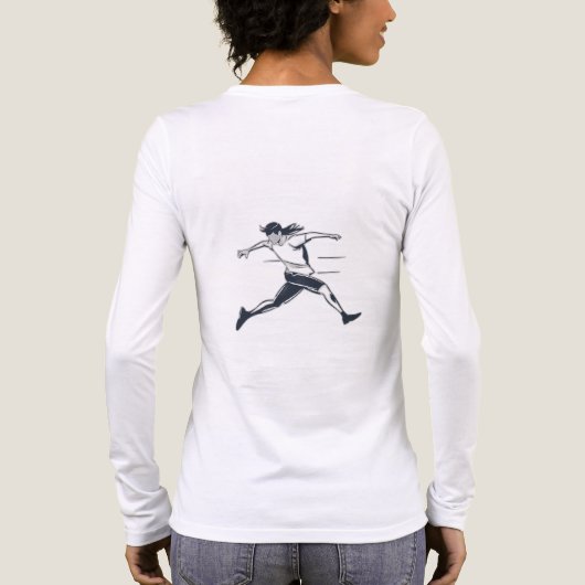 Stylized Silhouette of a Person Running Fast Tri-Blend Shirt (Achterkant)