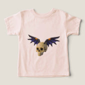 Stylized Skull with Angular Colorful Wings (Design voorkant)