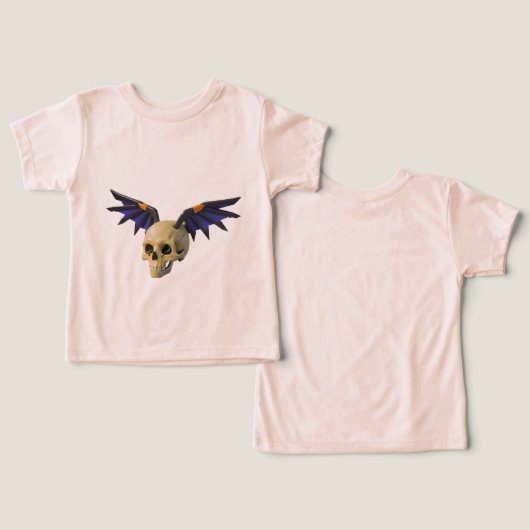 Stylized Skull with Angular Colorful Wings (Ontwerp Voorkant & Achterkant)