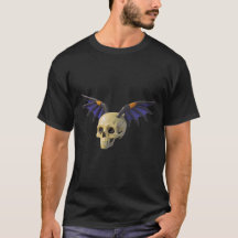Stylized Skull with Angular Colorful Wings