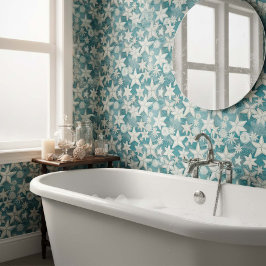 Stylized Starfish & Sand Dollars Pattern#25 ID1009 Behang