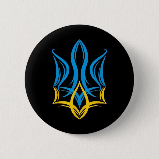 Stylized Ukrainian Coat Of Arms Ronde Button 5,7 Cm (Voorkant)