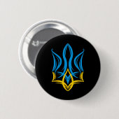 Stylized Ukrainian Coat Of Arms Ronde Button 5,7 Cm (Voorkant /achterkant)