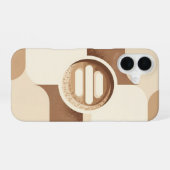 Stylized Vintage Cappuccino iPhone 16 Hoesje (Achterkant horizontaal)
