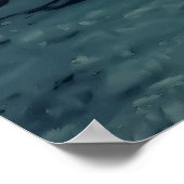 Stylized Winter Snow Teal Sky Landscape Art Poster (Hoek)