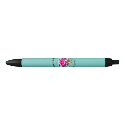 Stylo "Licorne, Aquaponey" Zwarte Inkt Pen (Voorkant)