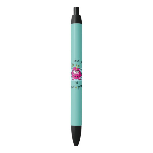 Stylo "Licorne, Aquaponey" Zwarte Inkt Pen (Voorkant Verticaal)