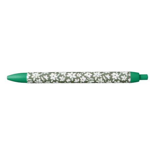 Stylo mon jardin vert olive zwarte inkt pen (Voorkant)