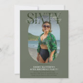 Stylsih Oval Foto & Handtekening 60e verjaardag Kaart (Voorkant)