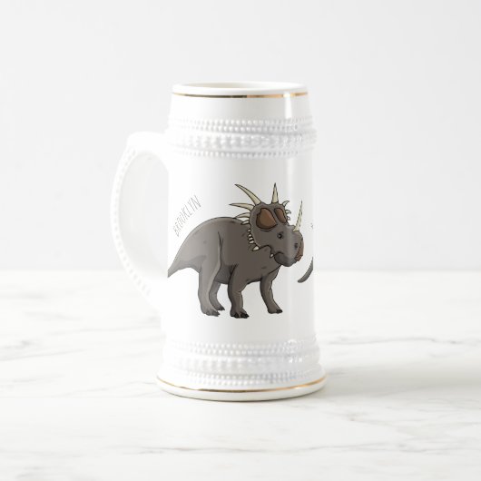 Styracosaurus cartoon illustratie bierpul (Voorkant links)
