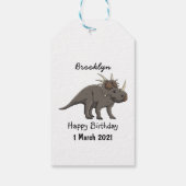 Styracosaurus cartoon illustratie cadeaulabel (Achterkant)