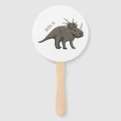 Styracosaurus cartoon illustratie handwaaier (Achterkant)