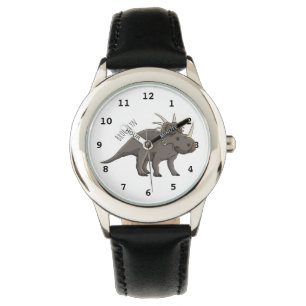 Styracosaurus cartoon illustratie horloge