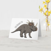 Styracosaurus cartoon illustratie kaart (Gele Bloem)