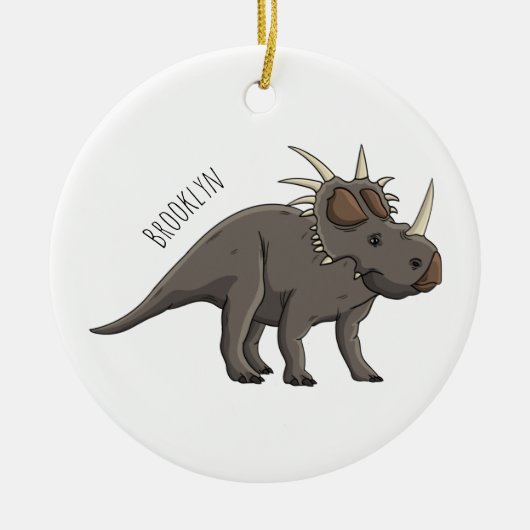 Styracosaurus cartoon illustratie keramisch ornament (Voorkant)