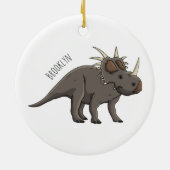Styracosaurus cartoon illustratie keramisch ornament (Achterkant)