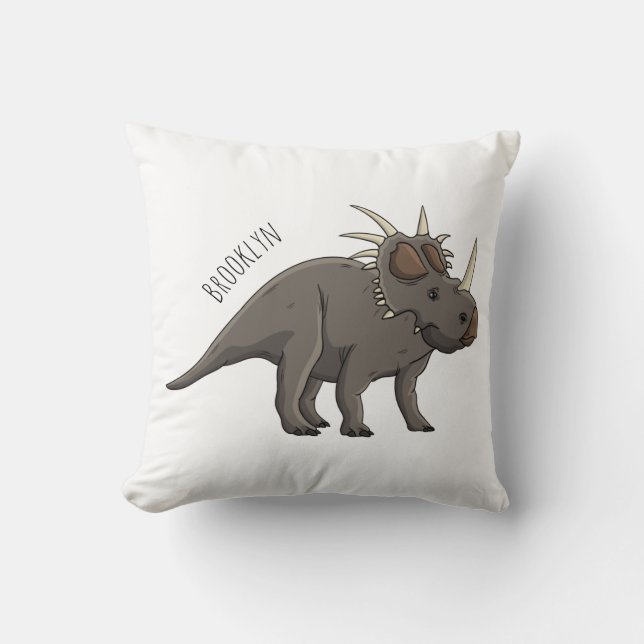 Styracosaurus cartoon illustratie kussen (Voorkant)