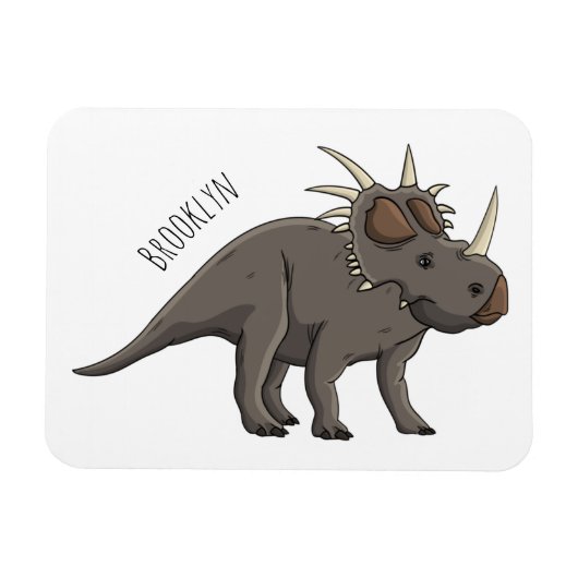 Styracosaurus cartoon illustratie magneet (Horizontaal)