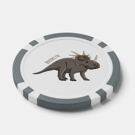 Styracosaurus cartoon illustratie poker chips (Enkel)