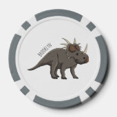 Styracosaurus cartoon illustratie poker chips (Achterkant)