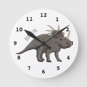 Styracosaurus cartoon illustratie ronde klok