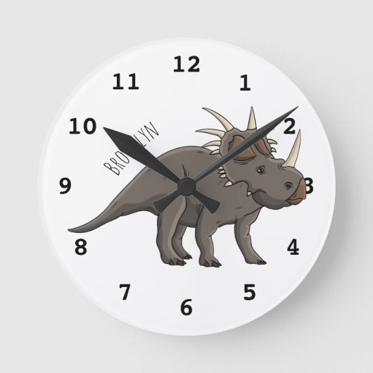 Styracosaurus cartoon illustratie ronde klok (Voorkant)