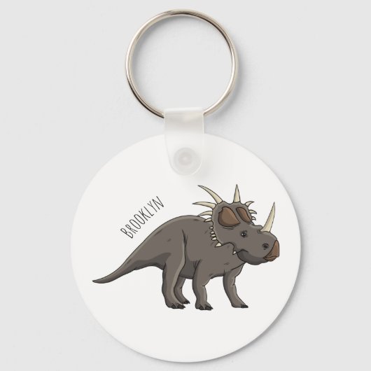 Styracosaurus cartoon illustratie sleutelhanger (Voorkant)